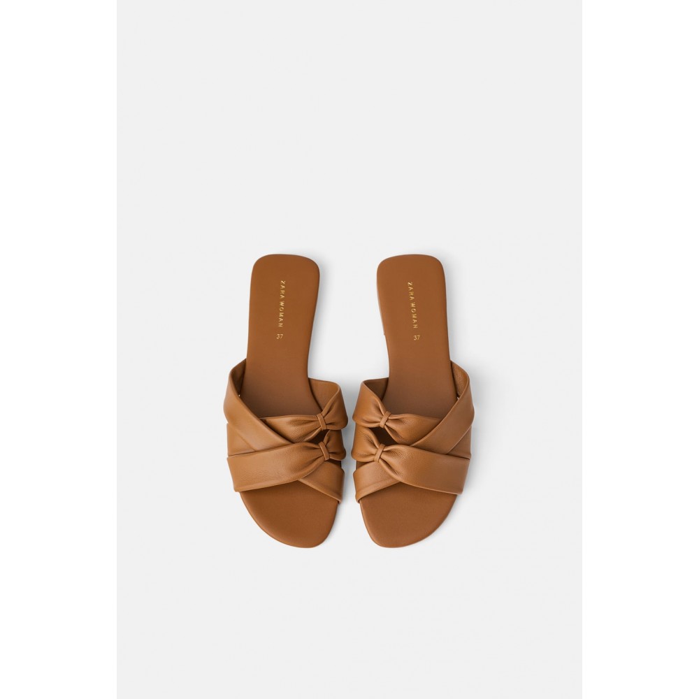 zara flat padded leather sandals review